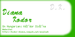 diana kodor business card